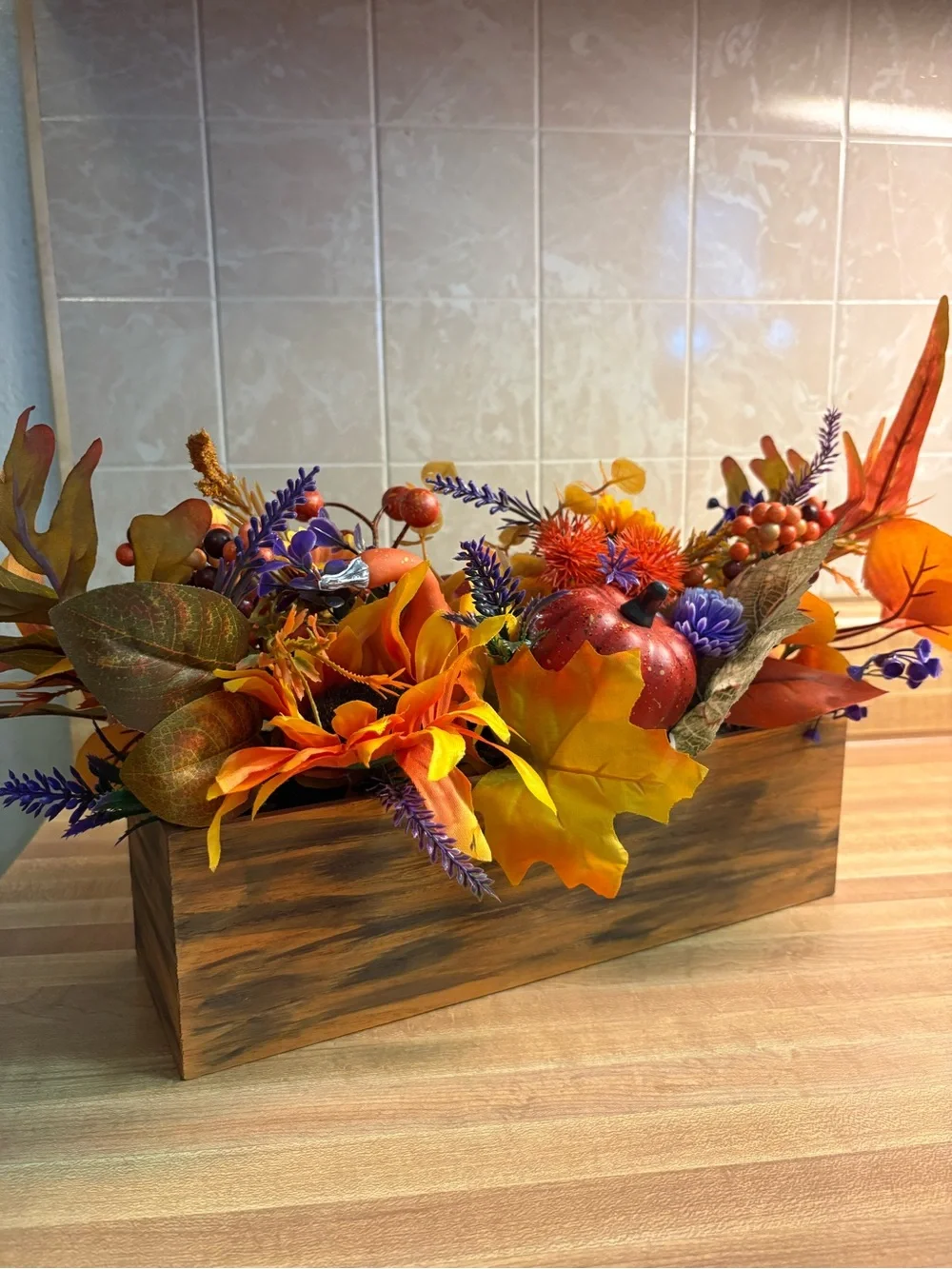 Autumn Decorative Pumpkin Bundle with Fall Floral Arrangement